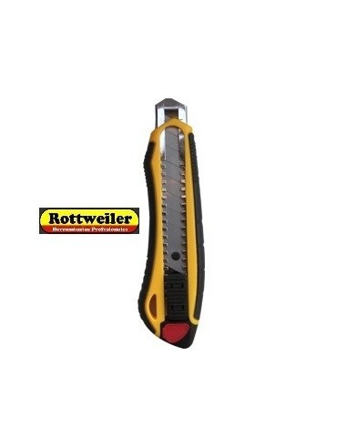 Cutter  Metalico  Profesional  Hoja De 18 Mm   Con Grip Y Freno   " Rottweiler "