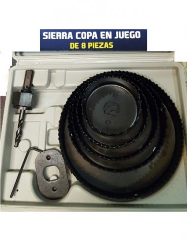 Sierra  Copa    C/    8 Pzas.    " Onza " Med. 2.5", 3", 3,5", 4" Y 5"  Estuche