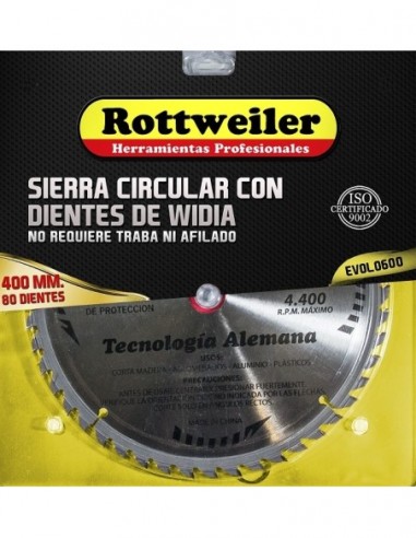 Sierra   Circular  400 Mm  X    80  Dientes  D. Wi. " Rottweiler "