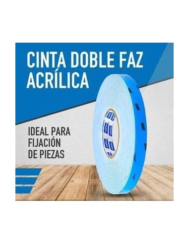 Cinta Doble  Faz  Acrilica      12 Mm .*   3 Mt.        * Norton   * Celeste