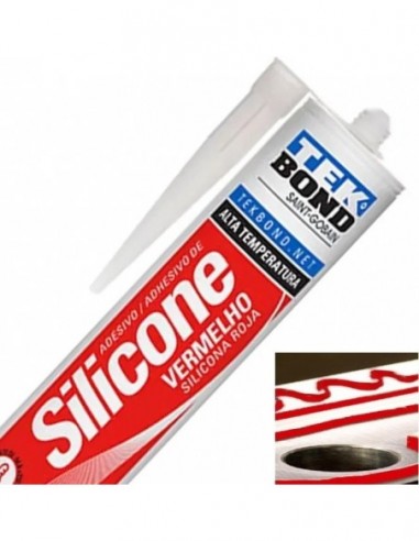 Silicona  En  Cartuchos " Alta  Temperartura "  Roja    280 Gr  " Tekbond  "  Silicone