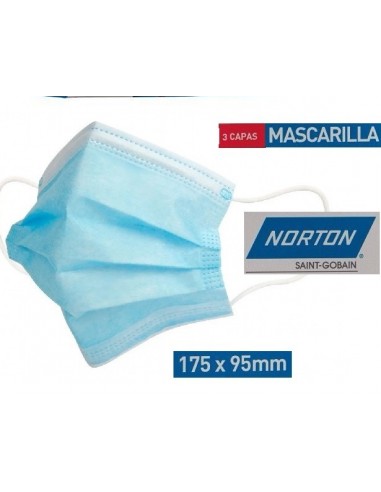 Mascarilla   De  Proteccion   3 Capas Y Ajuste Nasal  " Norton "   Barbijo