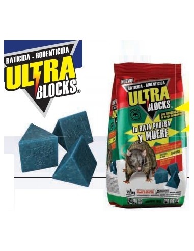 Raticida   " Ultra Blocks "  Bloque  Prisma     1 Kg   ( 50 De 20 Gr )