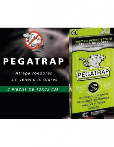 Raticida       " Pegatrap "   Trampa  Pegamentosa    12 * 22 Cm Estuche  X  2   Trozos