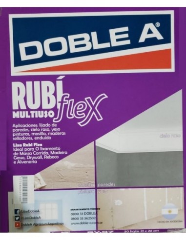 Lija  Para   Madera  " Doble A "        36 /  40   *  Extra  Gruesa      " Rubi "