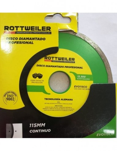 Disco  Diamantado   Liso        115 Mm   " Rottweiler  "  * Continuo 