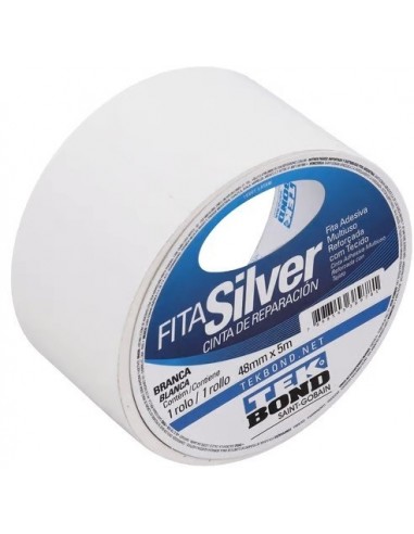 Cinta  Silver Tape   * Tekbond     Blanca             Entelada   48 Mm  *  5 Mts