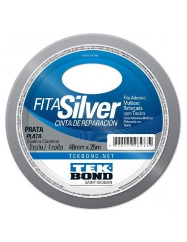 Cinta  Silver Tape   * Tekbond     Plateada  Gris    Entelada   48 Mm  * 25 Mts