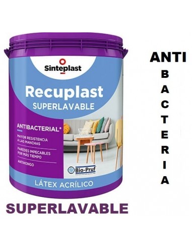 Latex   Clase " A + "      Superlavable  Mate " Biopruf "   10 Lts  " Recuplast "     * Sinteplast  * Blanco