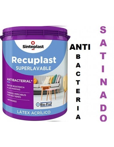 Latex   Clase " A + "      Superlavable  Satin " Biopruf "   10 Lts  " Recuplast "     * Sinteplast  * Blanco