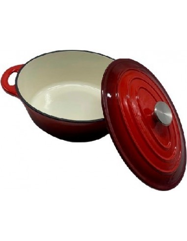 Olla   De   Hierro   Esmaltado Rojo    30 * 22 Cm - 4,5 Lts    " Vonne " 