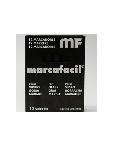 Marcador De Cera  - Crayon -   Negro              Caja X 12 Unid.  " Marca Facil "