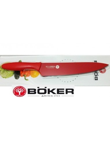 Cuchillo    Rojo      " Bökercut "    8"  - 20   Cm       "  Chef   "  " Boker Arbolito "  Inox - Cabo Ppl -  Ind. Arg.  Ace