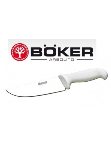 Cuchillo   Mango   Blanco    7"  - 17,5  Cm    " Frigorifico "  " Boker Arbolito "  Inox - Cabo Ppl -  Ind. Arg.  Acero Alema