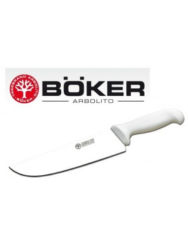 Cuchillo   Mango   Blanco    9"  - 22,5  Cm    " Frigorifico "  " Boker Arbolito "  Inox - Cabo Ppl -  Ind. Arg.  Acero Alema