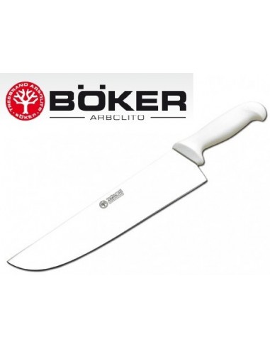 Cuchillo   Mango   Blanco  12"  -  30     Cm    " Frigorifico "  " Boker Arbolito "  Inox - Cabo Ppl -  Ind. Arg.  Acero Alem