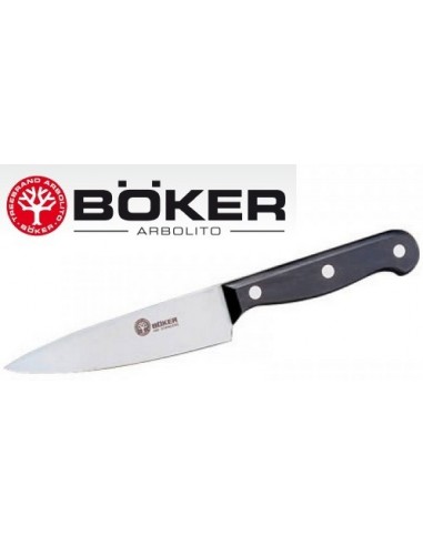 Cuchillo   Mango   Negro      4"  - 10     Cm    " Cocina   Oficio "  " Boker Arbolito "  Inox - Cabo Ppl -  Ind. Arg.  Acero