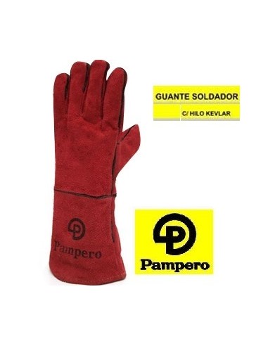 Guante  Soldador  Descarne Naranja - Refurzo Y Kevlar   " Pampero"