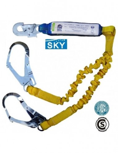 Arnes  Cabo  De   Amarre Doble  Elastizado  1,50 Mts  " Sky "  Iram 3622-1