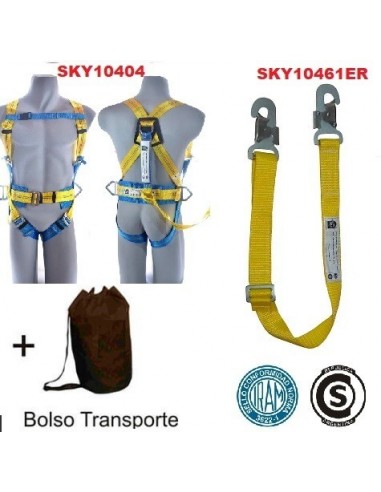 Arnes  Completo Std. + Cabo  De   Amarre Suj. Reg.   1,50 Mts + Bolso * Kit  Iram 3622-1