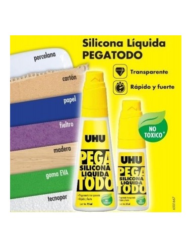 Adhesivo   Silicona Liquida    " Uhu "   35 Ml.  " Pegatodo "      * Alemania