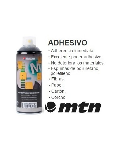 Aerosol   " Mtn  "    Adhesivo De  Contacto    400 Ml  Reposicionable -  Industrial  " Montana "    **sin Cambio**