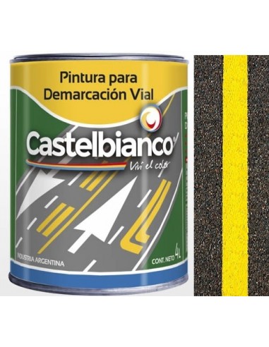 Amarillo Para   Demarcacion  Vial   Acrilica    4 Lts   " Castelbianco "