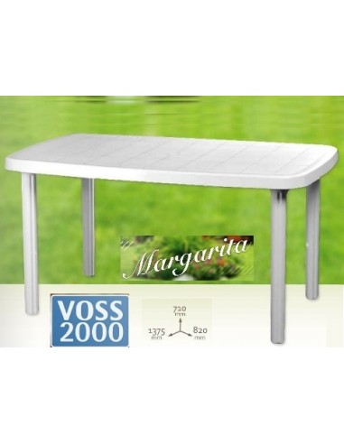 Mesa    Rectangular    Blanca  Pvc   0,82  * 1,375 Mts  - 71 Cm Altura   " Margarita - Voss2000 " 