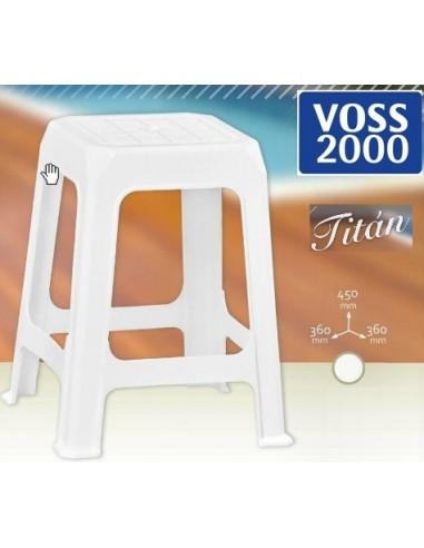 Silla       Banqueta    Base  Cuadrada   Blanca    33 * 36 * 45  " Titan - Voss2000 " Aplilable