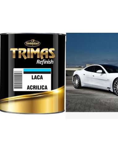 Laca Automotor  Acrilica  Blanco  Real   Brillante   1 Lts    " Trimas "  Monocomponente , Secado Rapido 