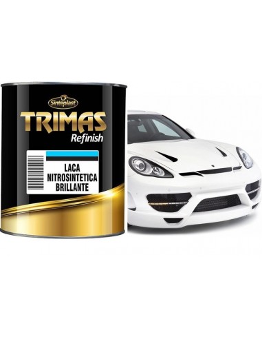 Laca Automotor  Nitros.  Blanco   1 Lts  " Trimas "  Monocomponente, Rapido Secado    "sinteplast"