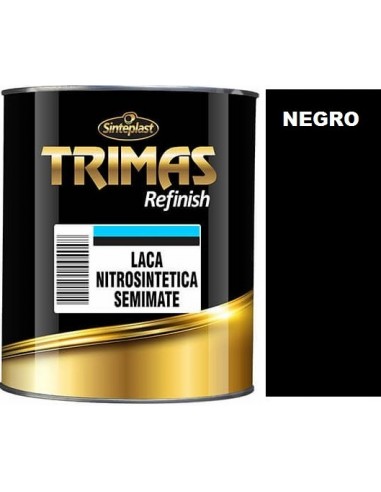 Laca Automotor  Nitros.  Negro   Semi Mate  1 Lts       " Trimas "  Monocomponente, Rapido Secado    "sinteplast"