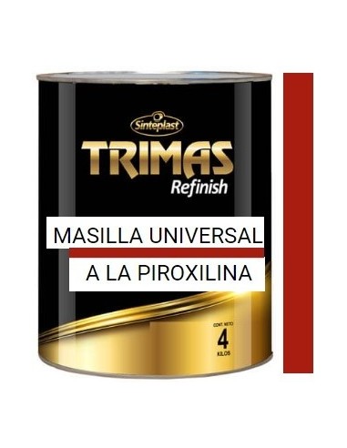 Masilla   Roja - Colorada   A La   Piroxilina    4 Lts         " Trimas "  Corrije Imperfecciones En Carrocerias Nuevas O Pin