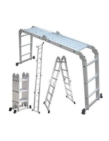 Escalera   Aluminio   Multiproposito  16 Esc  4,72 Mt  6 Fun  150 Kg  " Gloss  "   Peso 13.5 Kg  