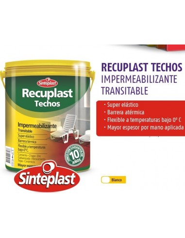 Impermeabilizante  Recuplast  Techos   Blanco   1 Lts     Sinteplast