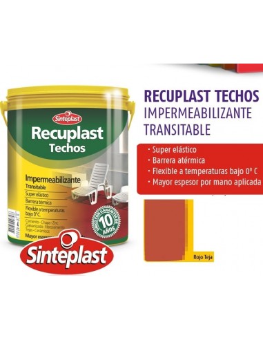 Impermeabilizante  Recuplast  Techos  Teja    1 Lts        Sinteplast