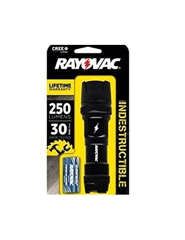 Linterna     " Indestructible  " Rayovac  " 1 Led 250 Lum - Incluye 3aaa - Alta Y Baja *garantia De Por Vida