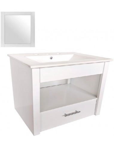 Mueble  De  Baño * Firenze + Mesada + Espejo  ¨ Blanco "