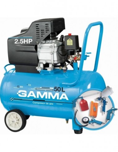 Compresor  C/a  2.5 Hp  50 Ltrs  " Gamma "   +  Kit    * Iva 10.5%