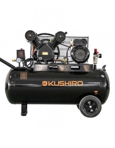 Compresor  Transmisión  A  Correa   100 Lts  3.0 Hp  Bicilindro   Monofasico   " Kushiro "