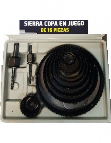 Sierra  Copa    C/  16 Pzas.    " Onza " Med. 3/4", 7/8", 1 1/8", 1 1/4", 1 1/2", 1 3/4", 2", 2,5", 3", 3,5", 4" Y 5"  Estuch