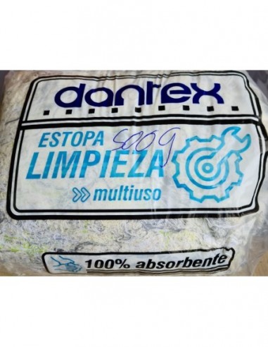 Estopa  Blanca    Limpieza  " Regular "     Bolsa   500 Gr.    " Dan - Tex "