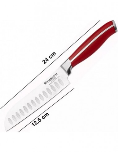 Cuchillo    Chef Magnum     5"  - 12,5   Cm     "  Santoku   " Cabo Rojo  " Boker Arbolito "  Inox - Ind. Arg.  Acero Aleman