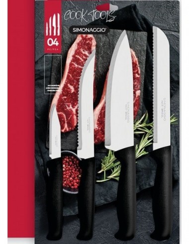 Cuchillo      " Simonaggio "   Set   4  Pzas.  - Pan, Chef, Cocina, Y Verduras 